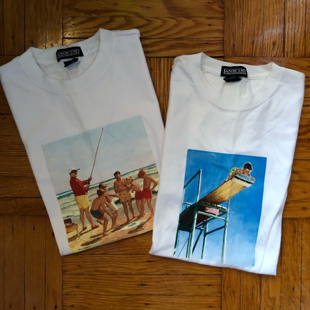 A set of 2 Lands End tee